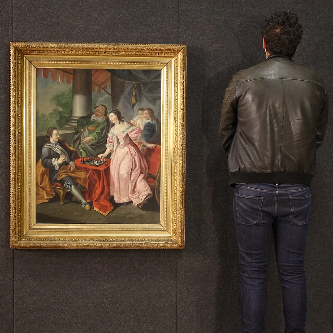 Partita a scacchi, olio su tela, fine '700 3