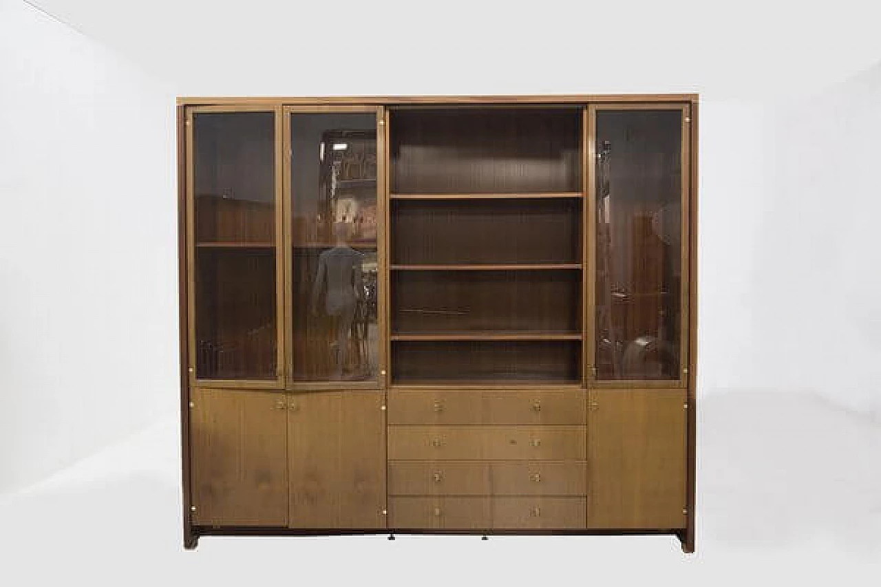 Wood and glass bookcase by Pierre Balmain, 1980s 14