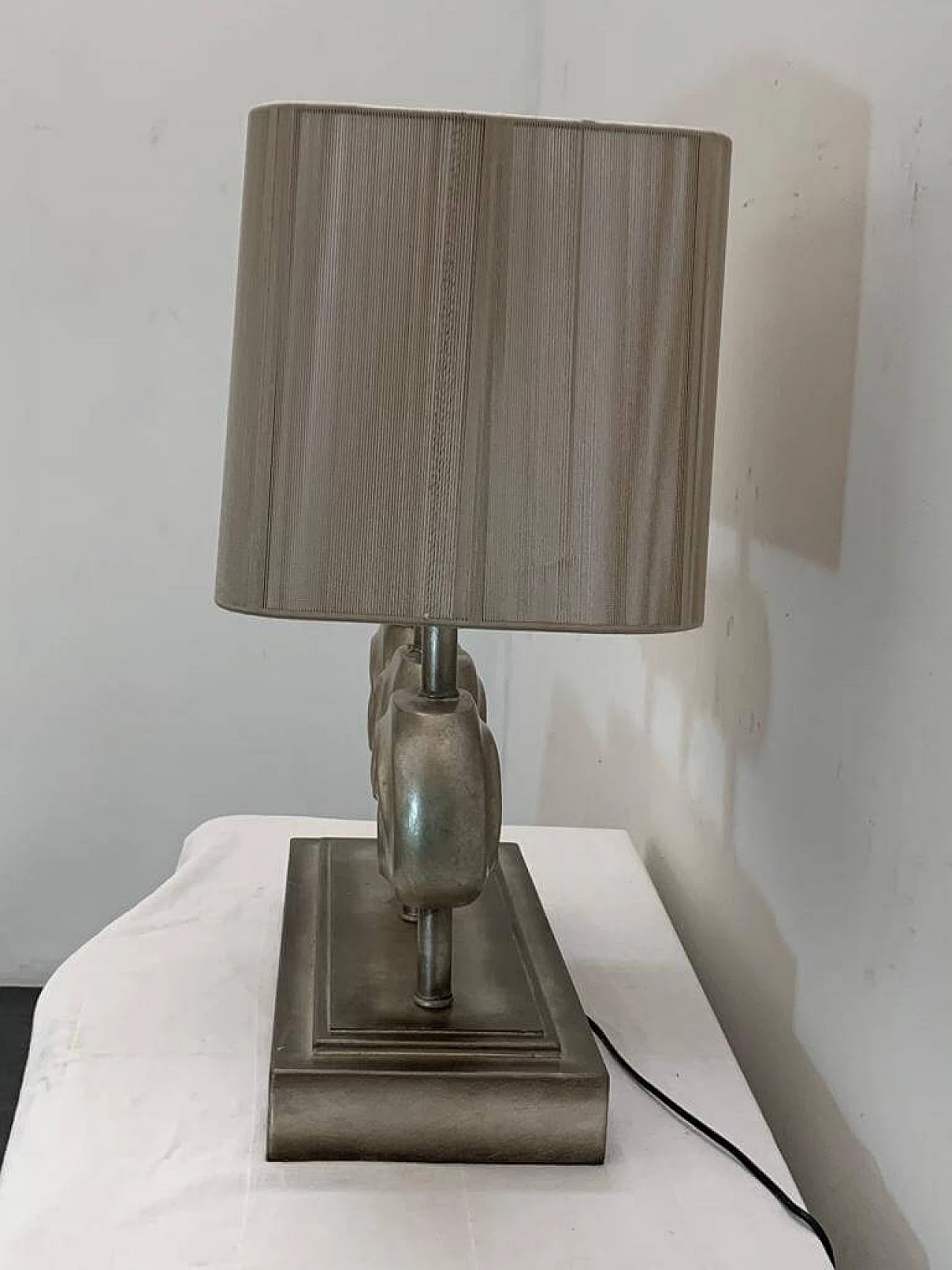 Table lamp in metal, resin and silk by Lam Lee, 1990s 5