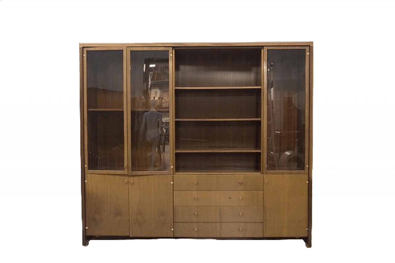 Wood and glass bookcase by Pierre Balmain, 1980s 16