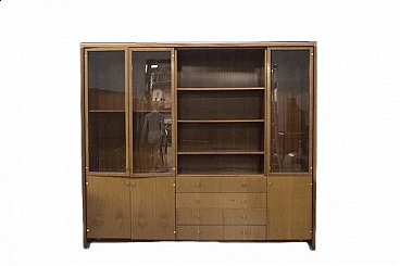 Wood and glass bookcase by Pierre Balmain, 1980s