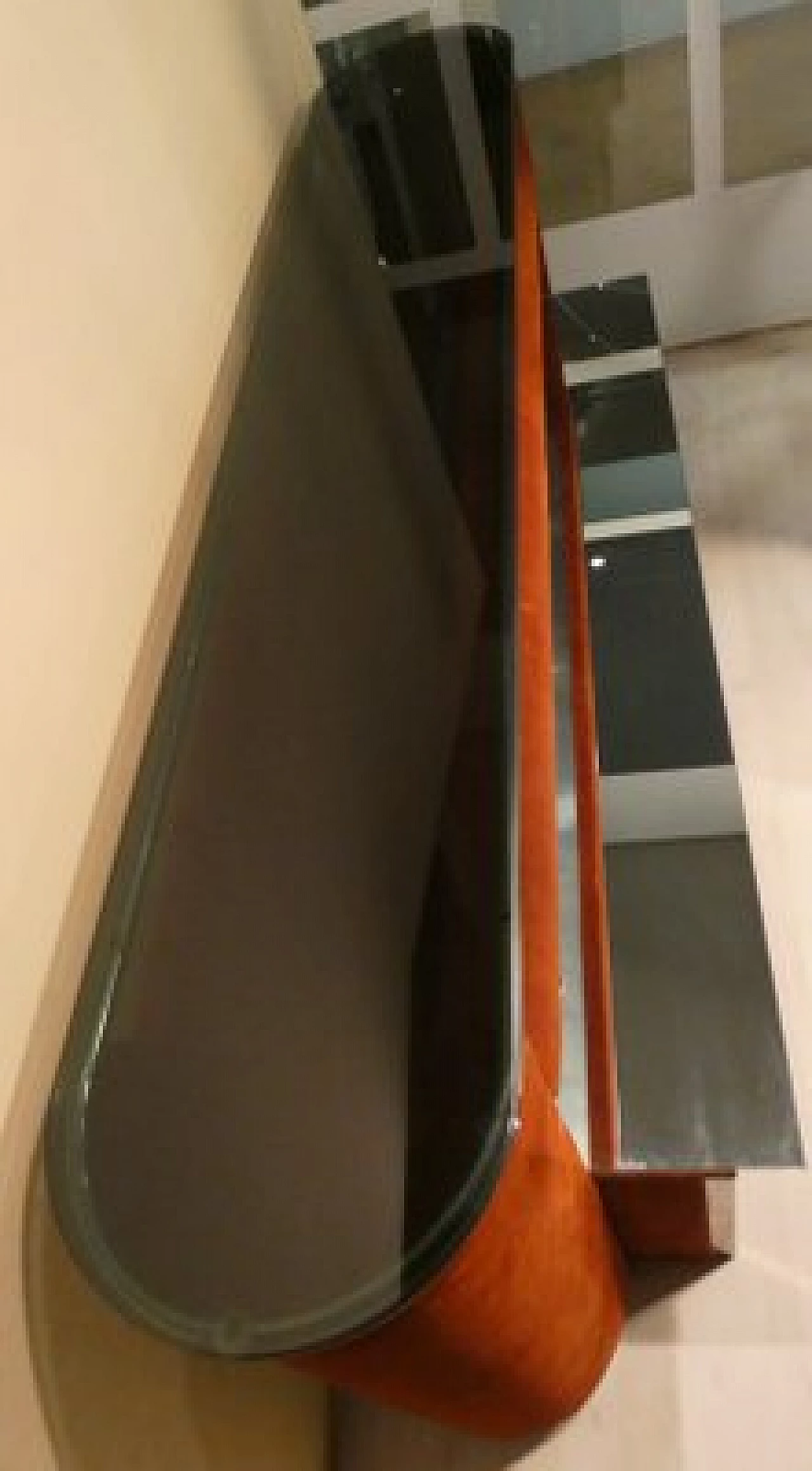 Consolle in suede con piano in vetro e ripiano specchiato, anni '70 2