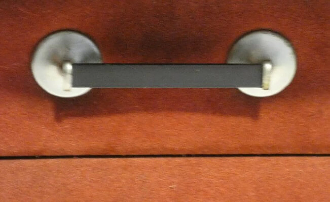 Consolle in suede con piano in vetro e ripiano specchiato, anni '70 8