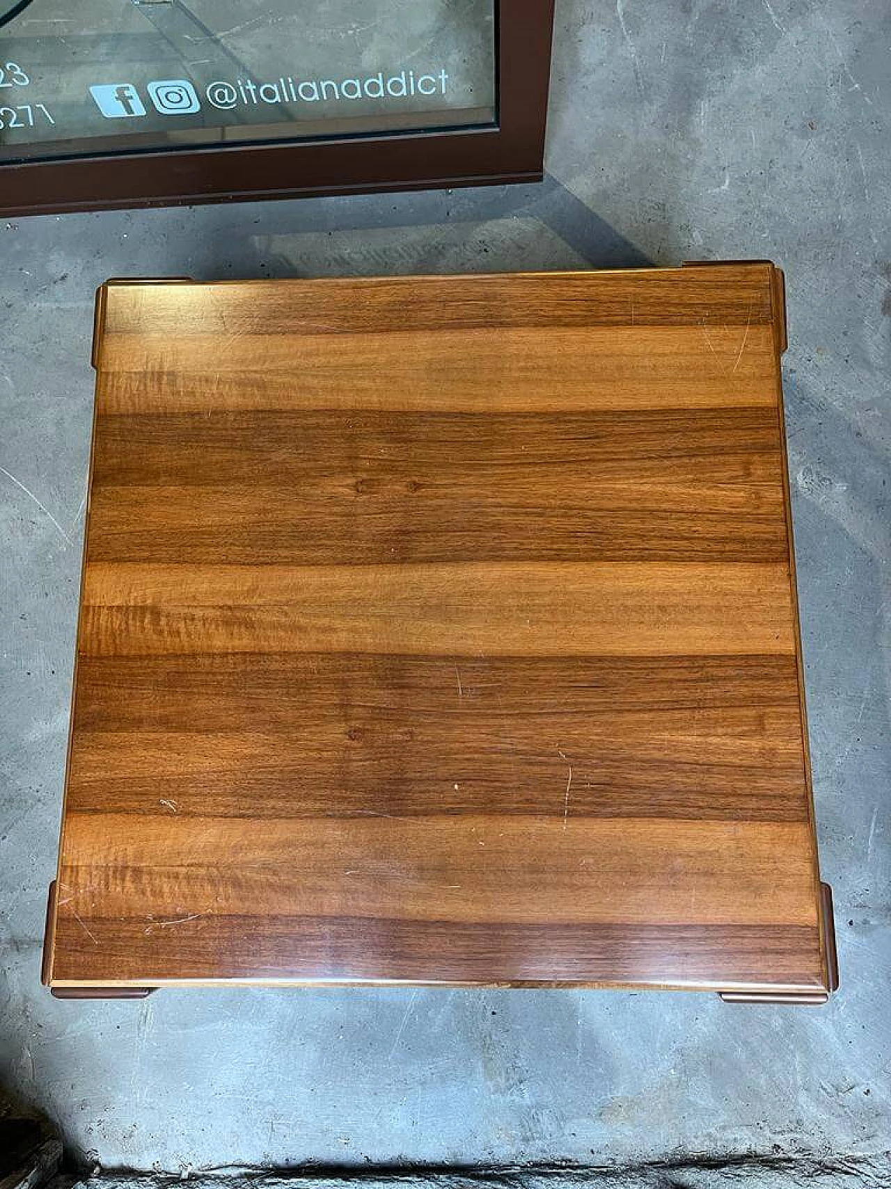 Tavolino quadrato in legno, anni '70 4