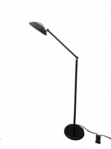 Lampada da terra in metallo con dettagli in ottone, anni '60