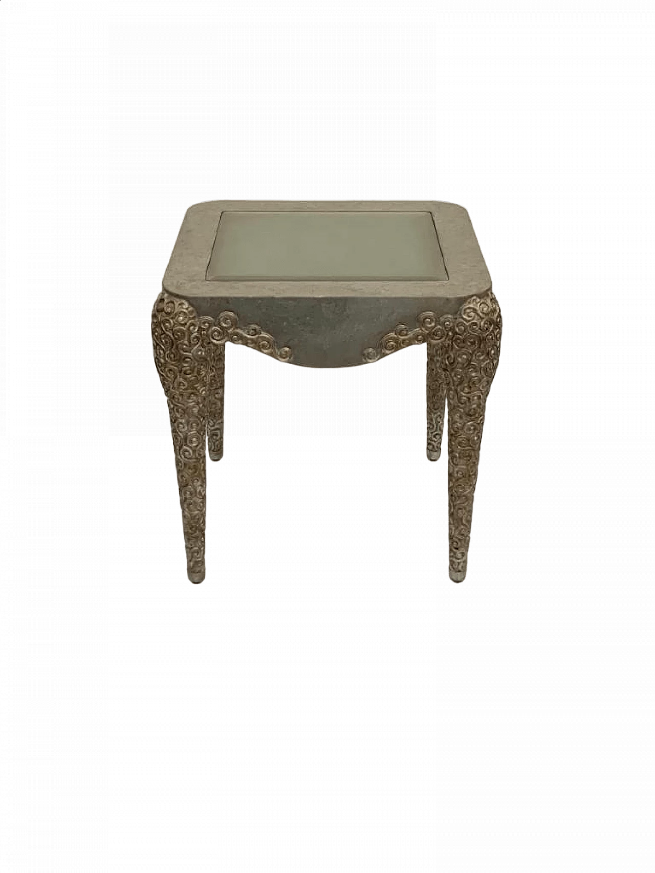 Silver resin and glass side table by Lam Lee, 1990s 17