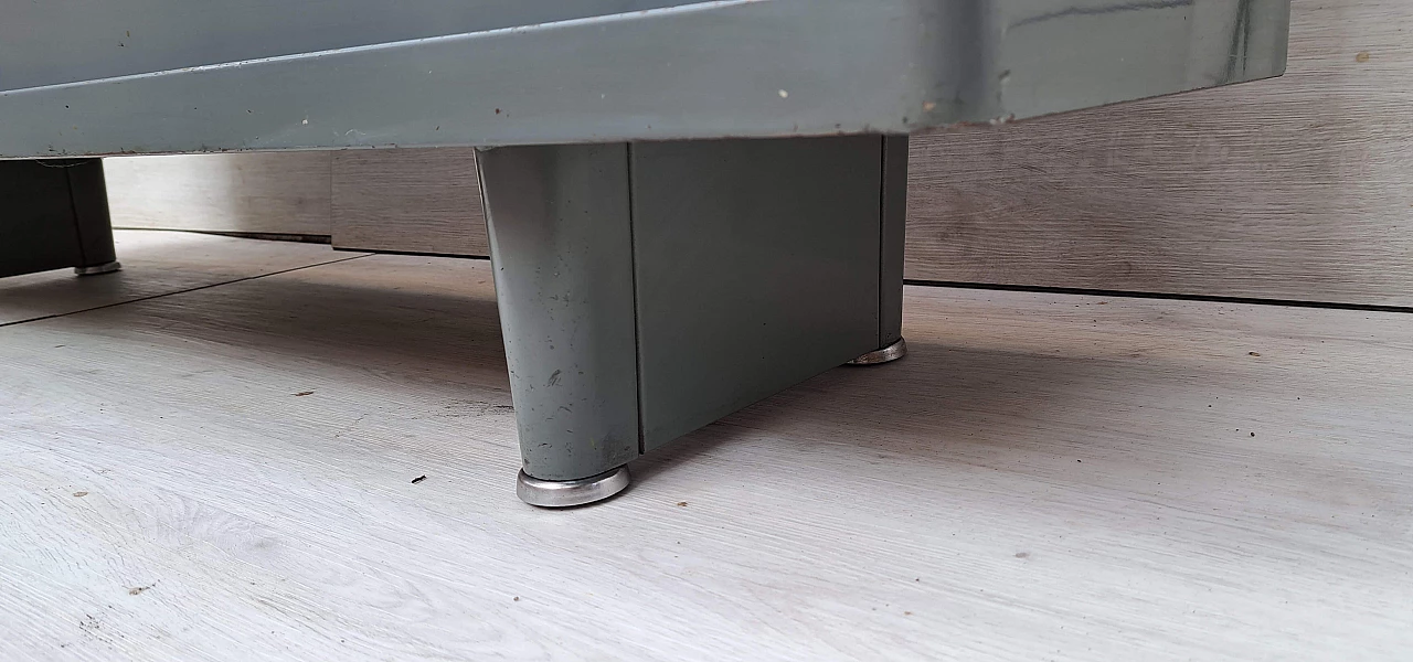 Grey lacquered metal cabinet with sliding doors by FIAMCA, 1950s 6