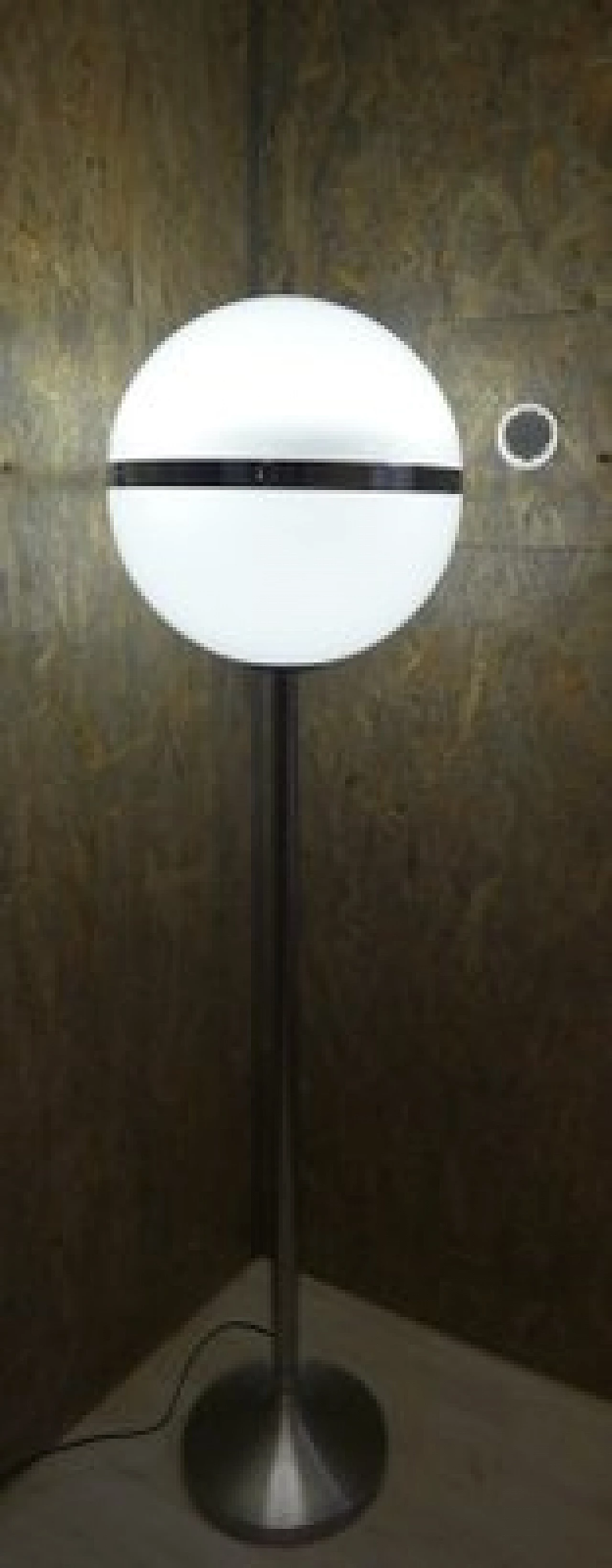 Chrome-plated steel floor lamp with perspex shade, 1970s 2