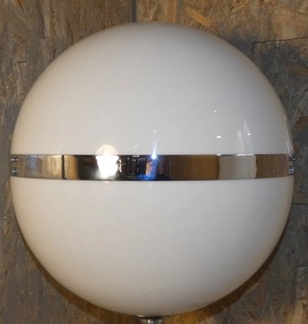 Chrome-plated steel floor lamp with perspex shade, 1970s 7