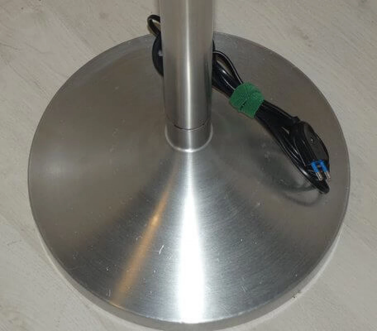 Chrome-plated steel floor lamp with perspex shade, 1970s 9