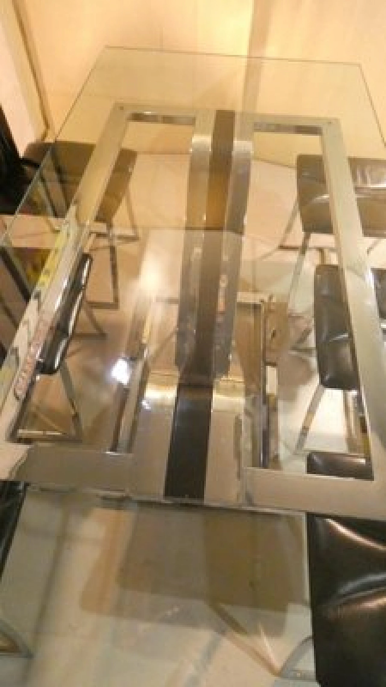 Glass and chrome-plated steel dining table, 1970s 6