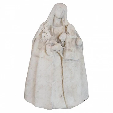 Scultura di Madonna con bambino in marmo bianco, '500