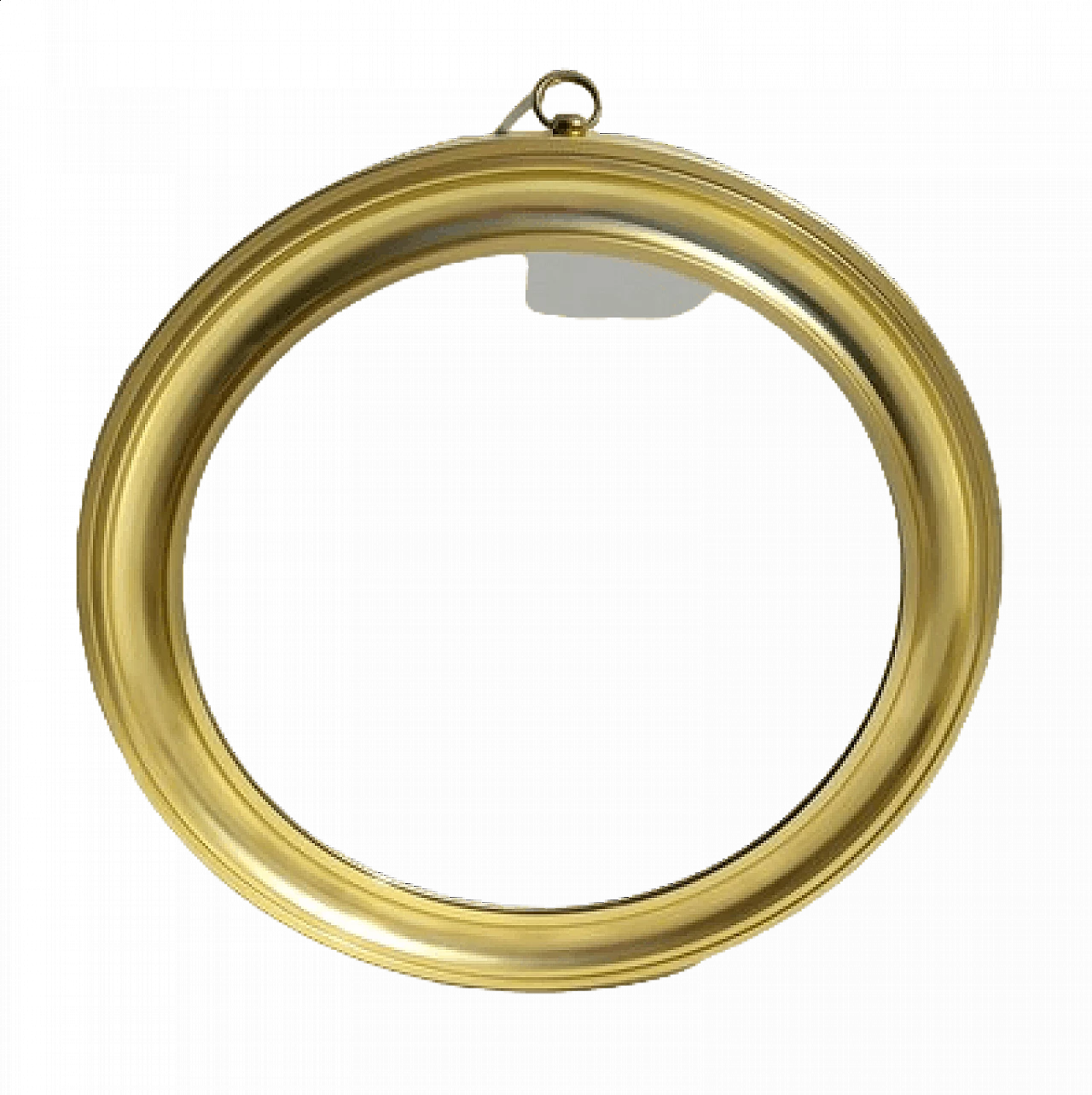 Round mirror with gilded aluminum frame, 1960s 4