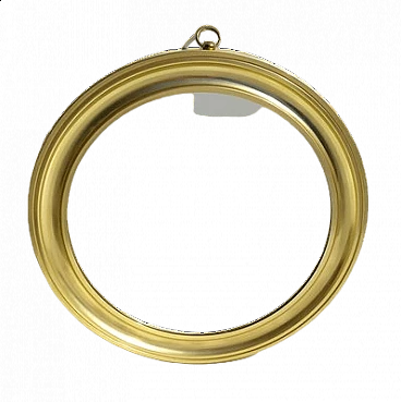 Round mirror with gilded aluminum frame, 1960s