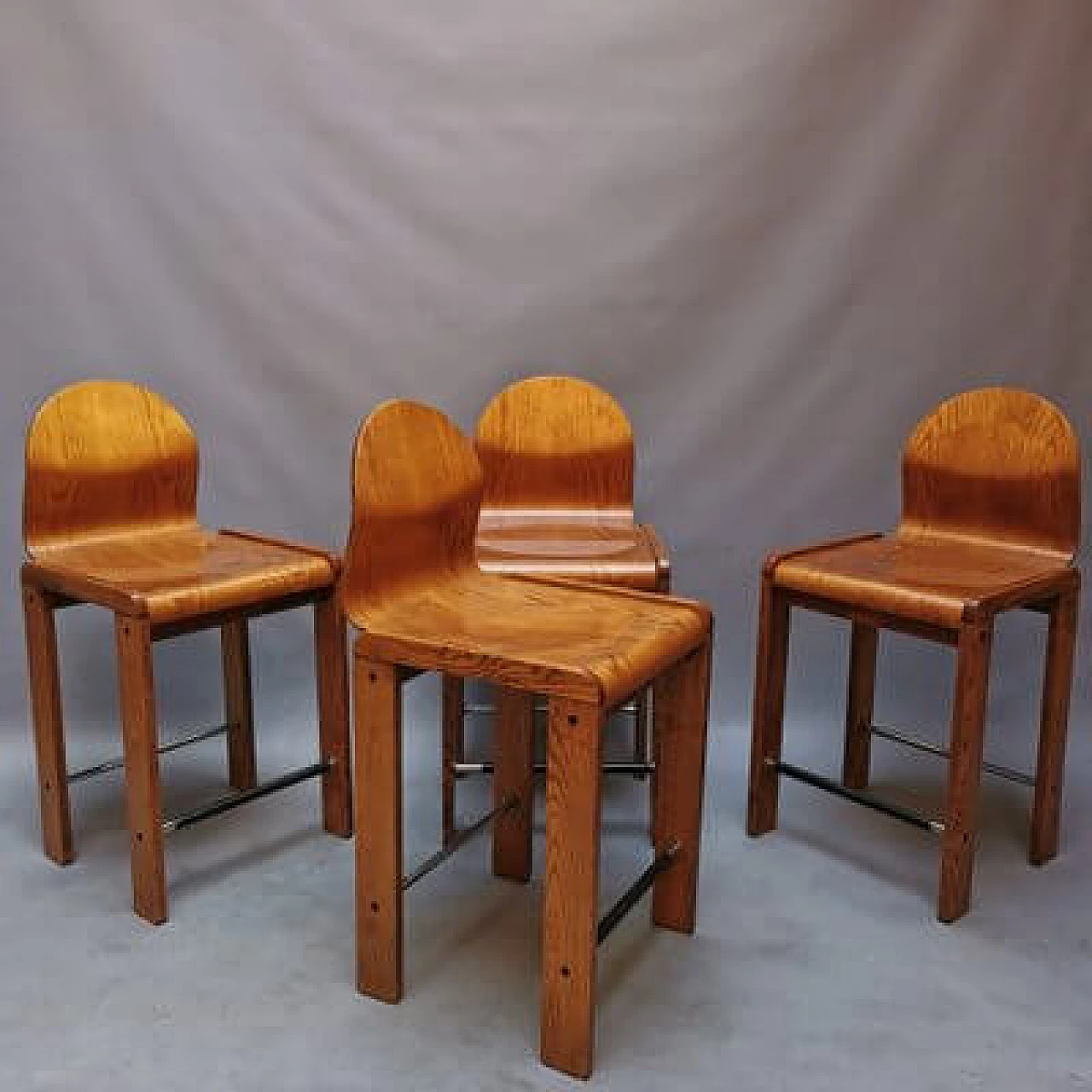 4 Wooden stools, 1960s 1