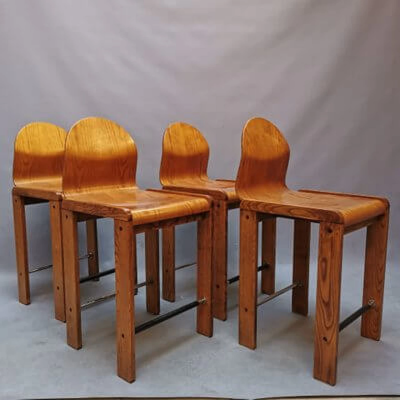 4 Wooden stools, 1960s 3