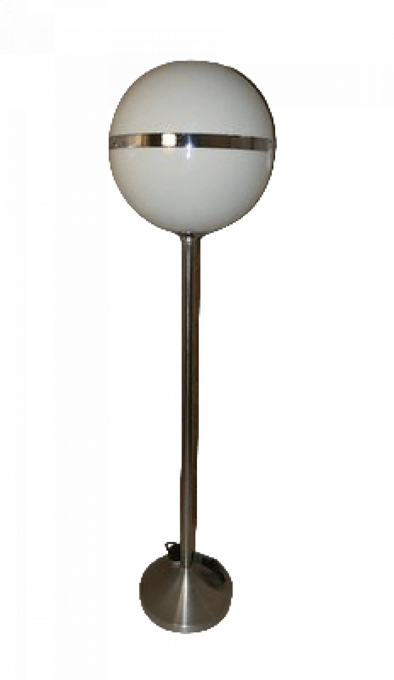 Chrome-plated steel floor lamp with perspex shade, 1970s 11