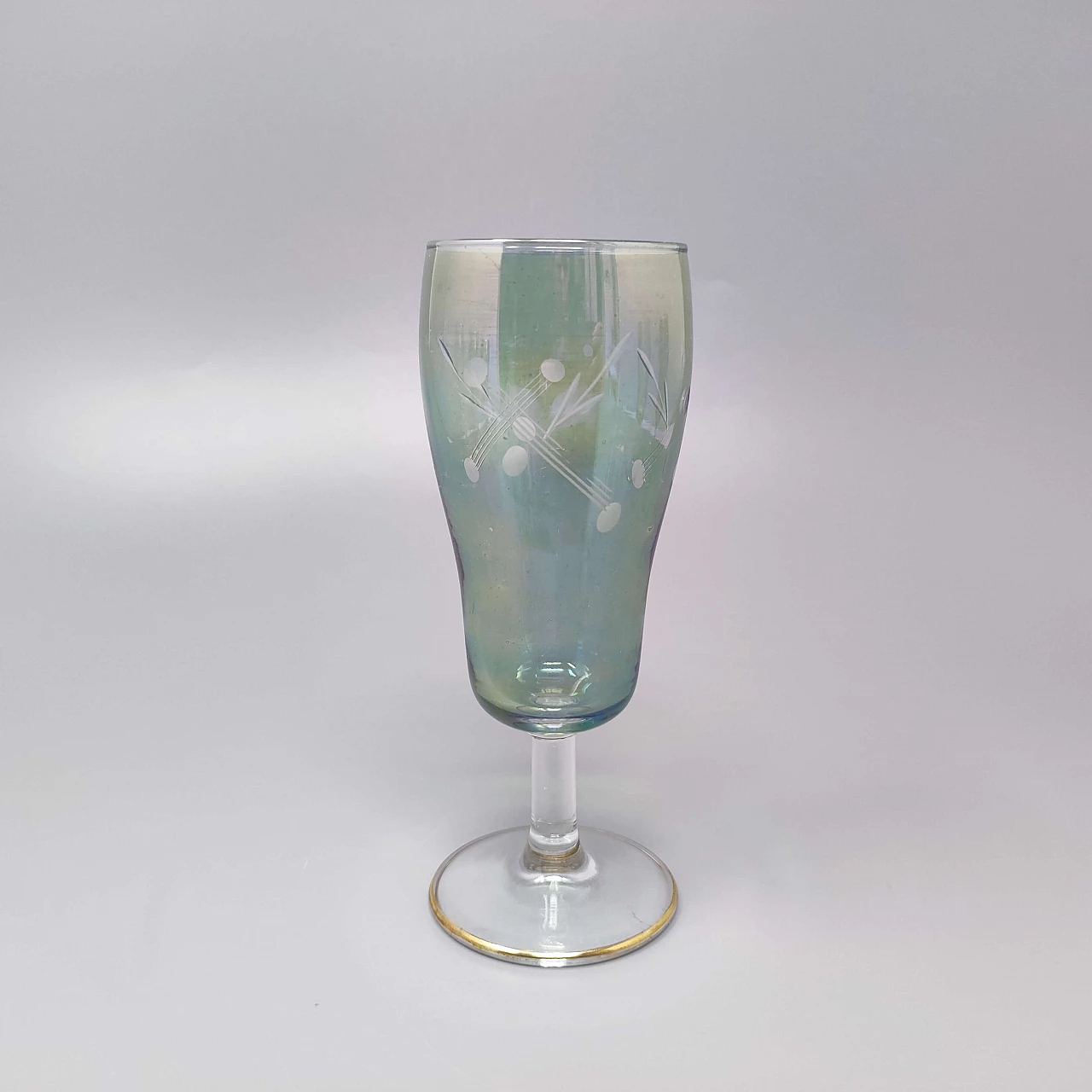 6 Bicchieri in cristallo multicolore, anni '60 3