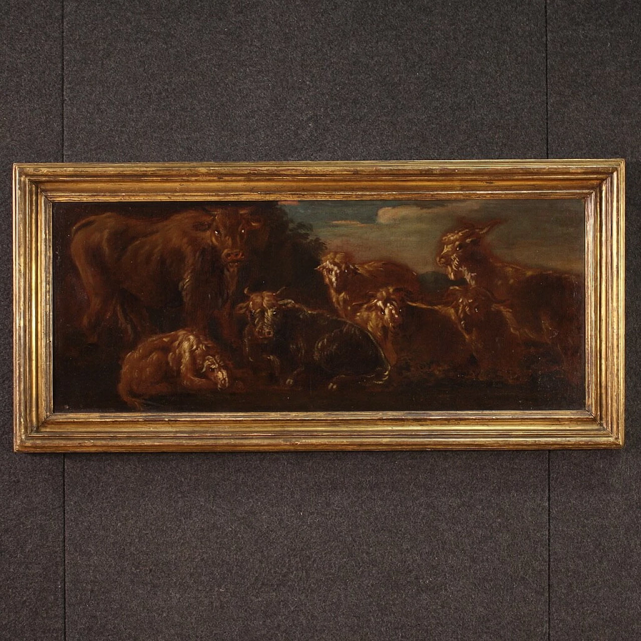Grazing animals, oil painting on canvas, second half of the 17th century 2