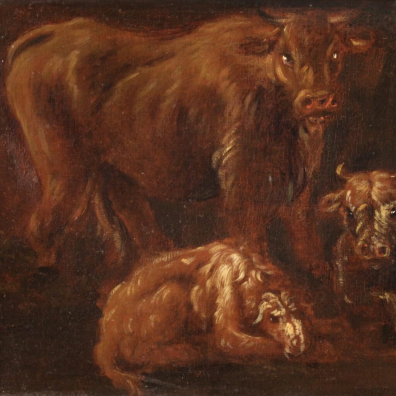 Grazing animals, oil painting on canvas, second half of the 17th century 4
