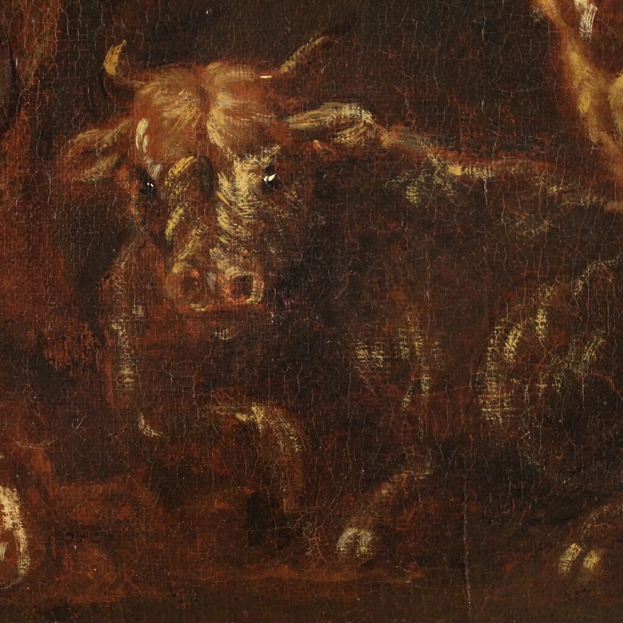 Grazing animals, oil painting on canvas, second half of the 17th century 9