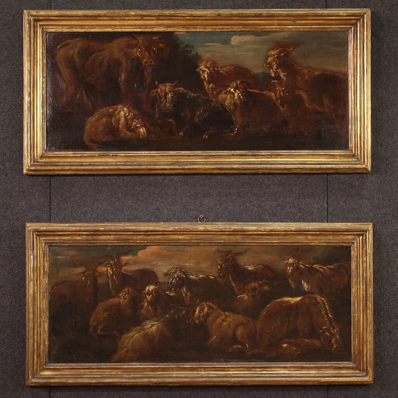 Grazing animals, oil painting on canvas, second half of the 17th century 12