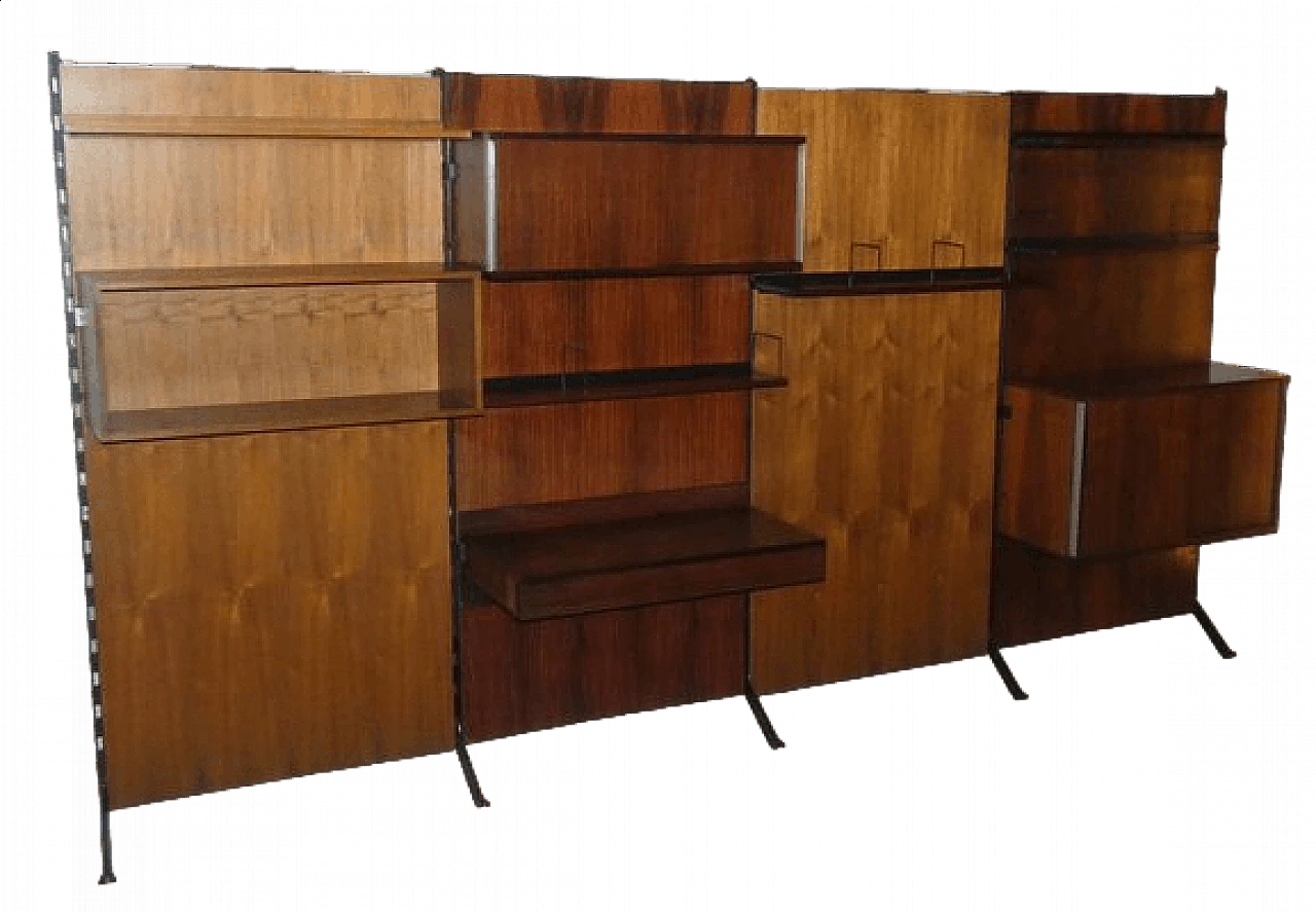Urio modular bookcase in teak by Ico and Luisa Parisi for MIM Roma, 1960s 23