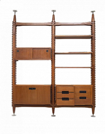 Modular wooden bookcase by Ico Parisi for Mim, 1950s