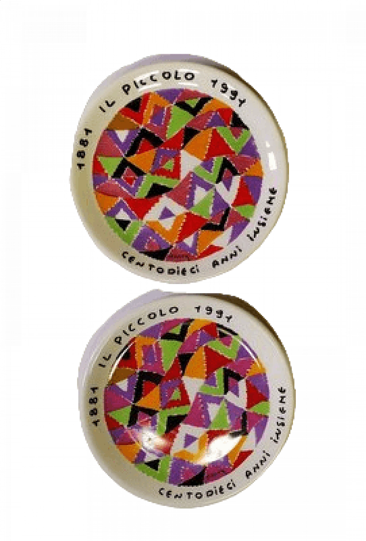 Coppia di piatti in ceramica di Ottavio Missoni, 1991 5
