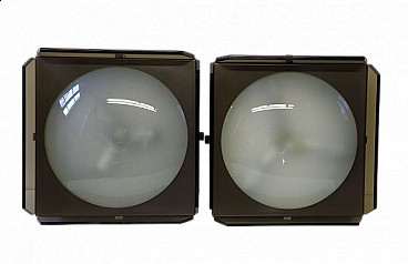 Pair of smoked brown glass sconces by Veca, 1960s