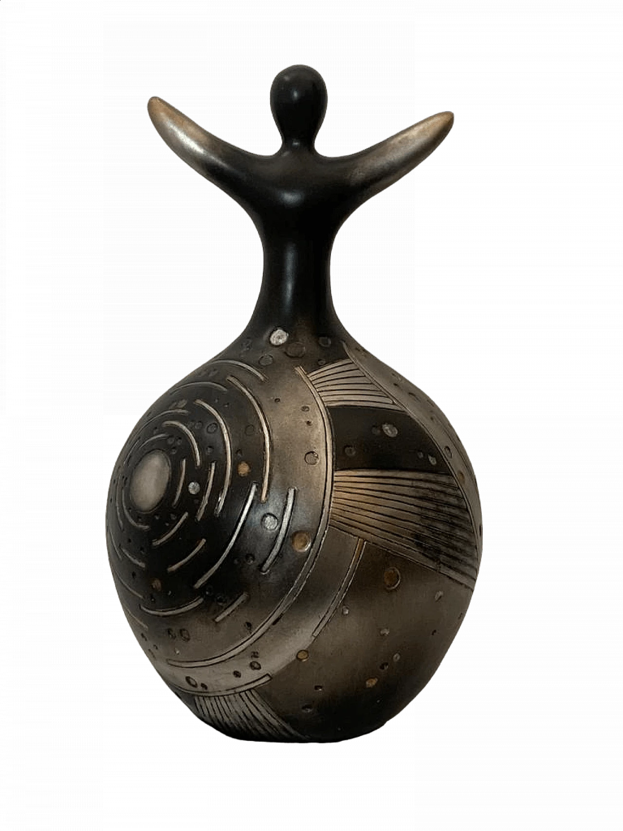 Scultura in resina scolpita finita in argento patinato per Lam Lee Group, anni '90 7