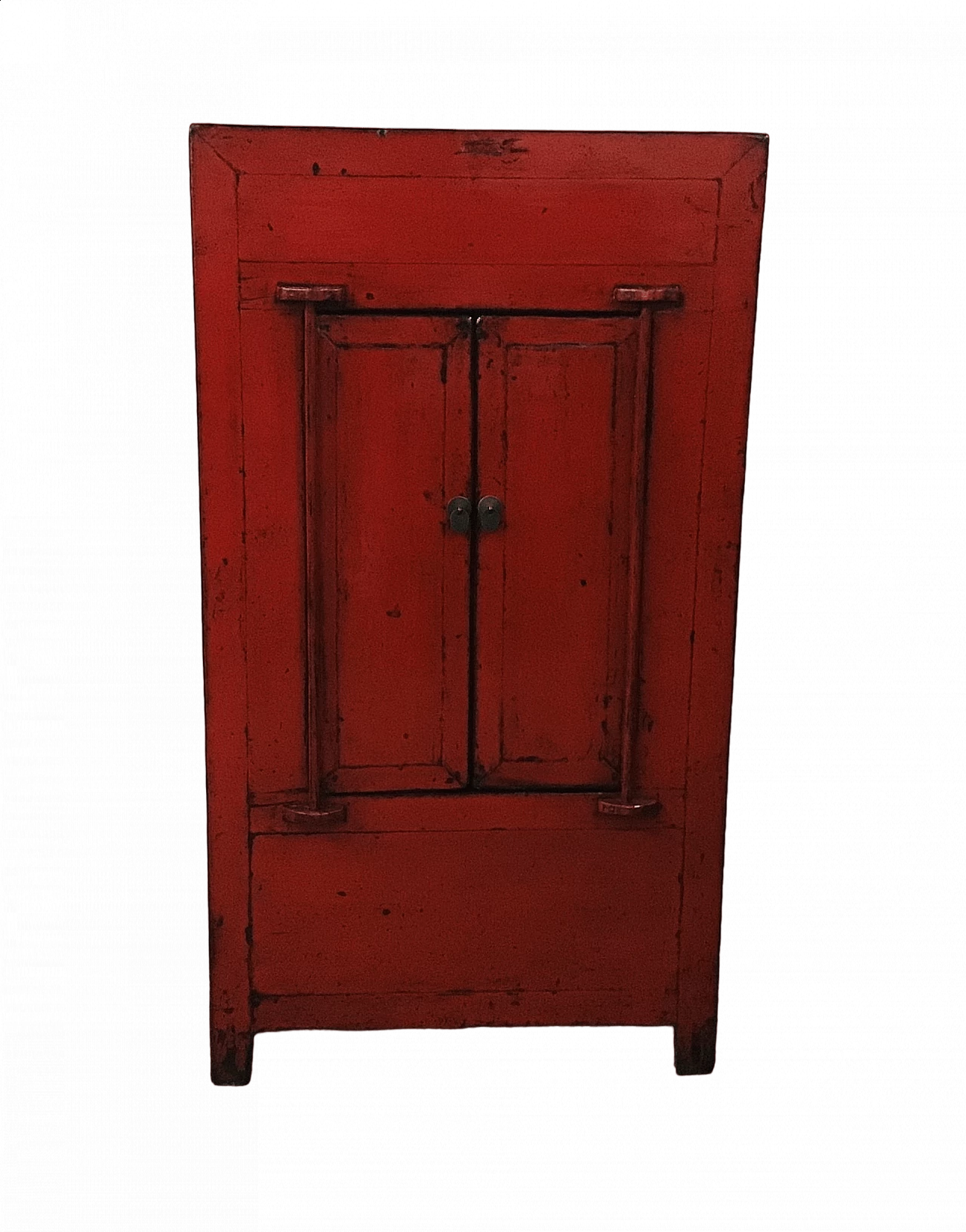 Red lacquered wooden closet, 19th century 5