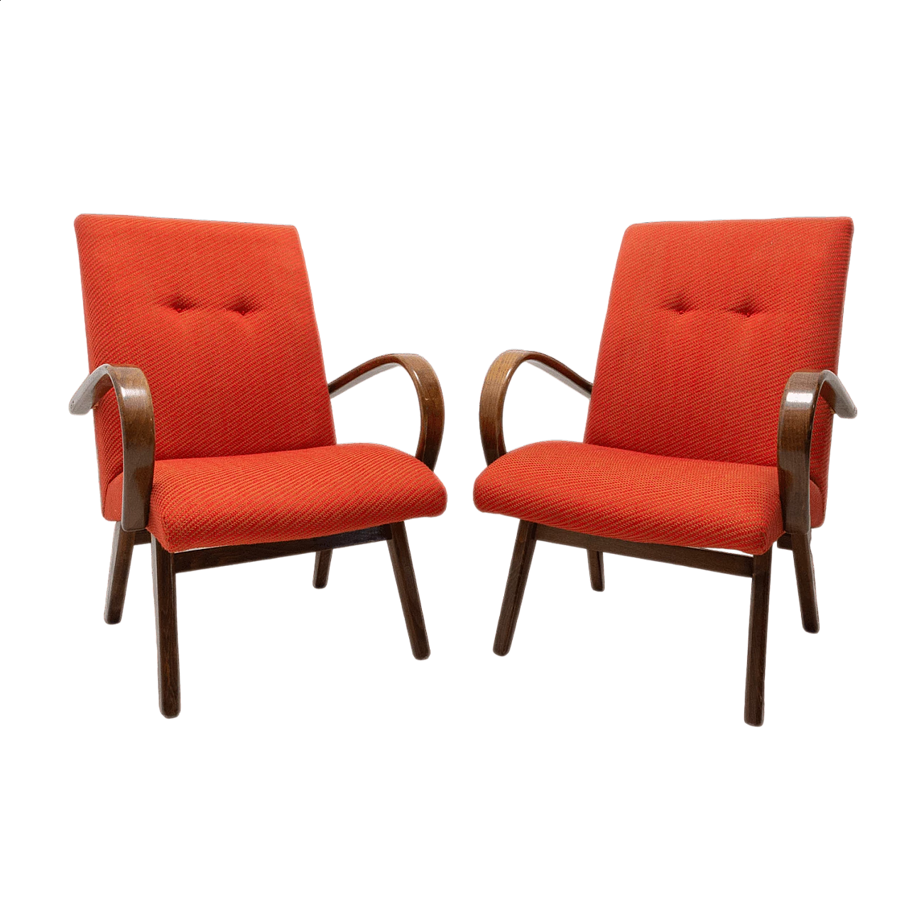 Coppia di poltrone di Jaroslav Šmídek in faggio, anni '70 19