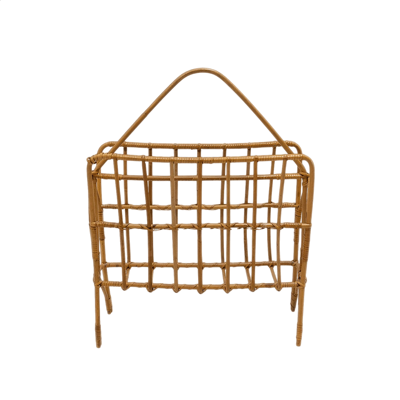 Wicker magazine rack, 1960s 11