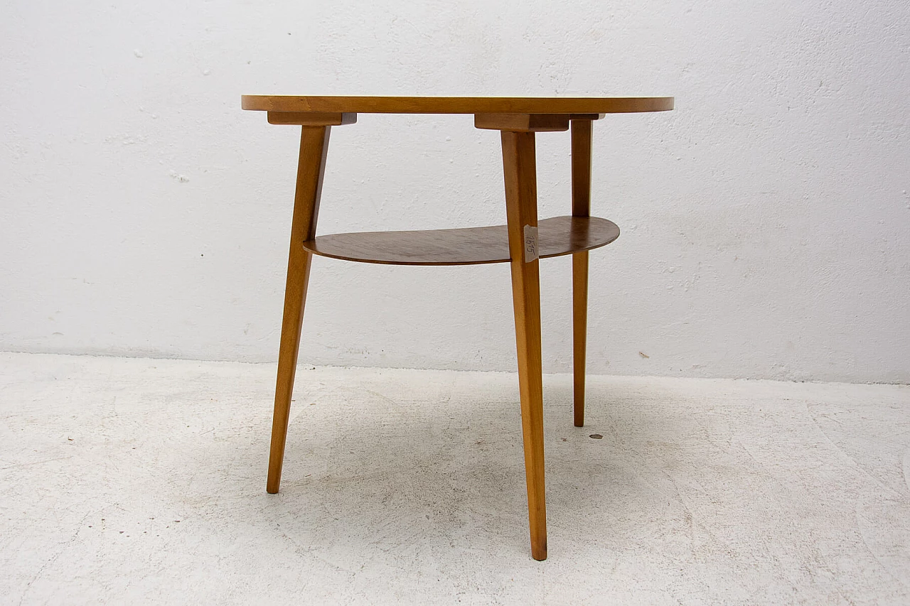 Tavolino a fagiolo in faggio tinto con piano in formica, anni '60 5