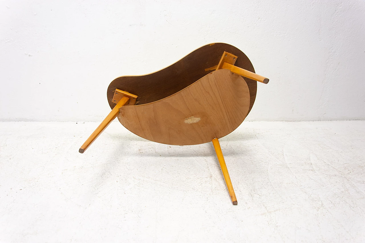 Tavolino a fagiolo in faggio tinto con piano in formica, anni '60 10