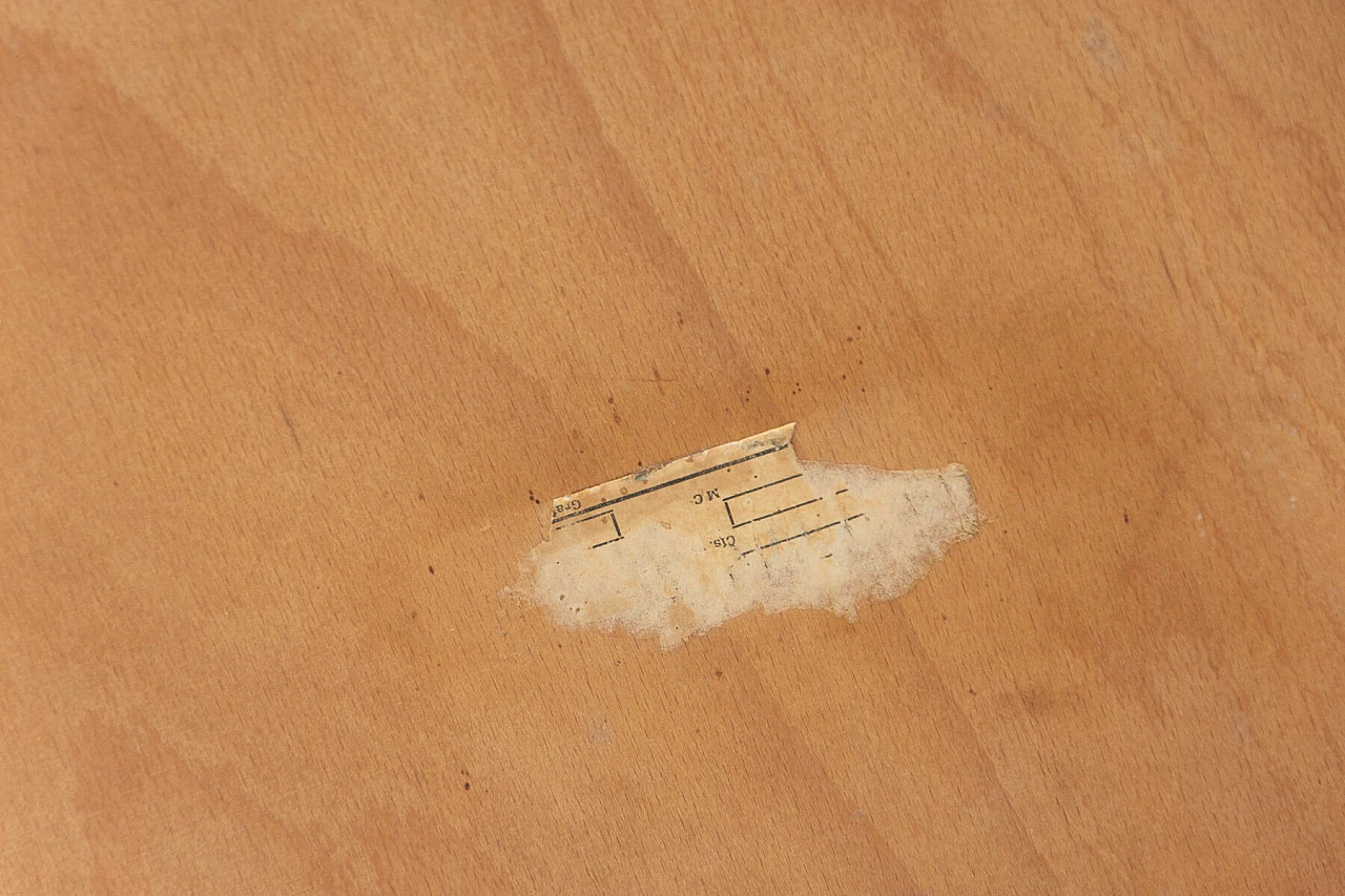 Tavolino a fagiolo in faggio tinto con piano in formica, anni '60 11