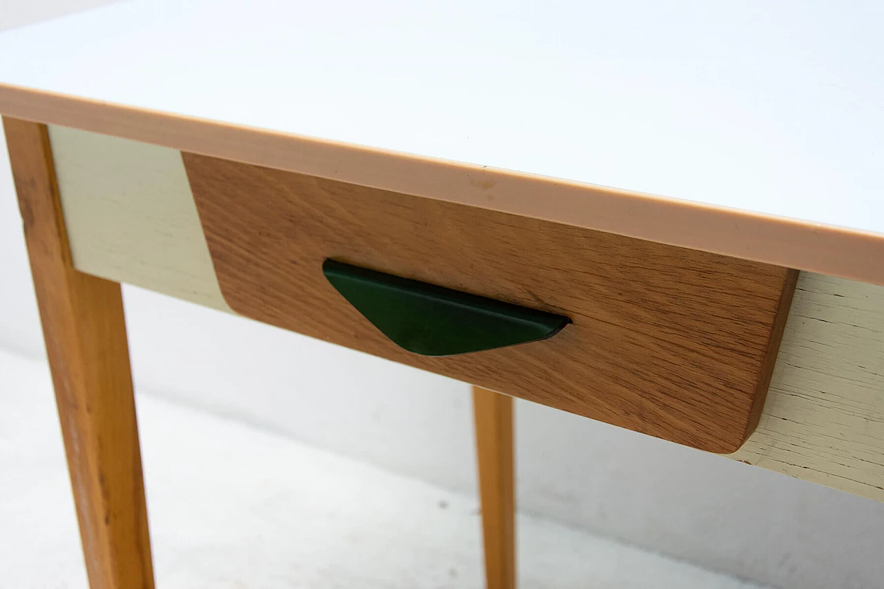 Wood and formica table with drawer, 1960s 8