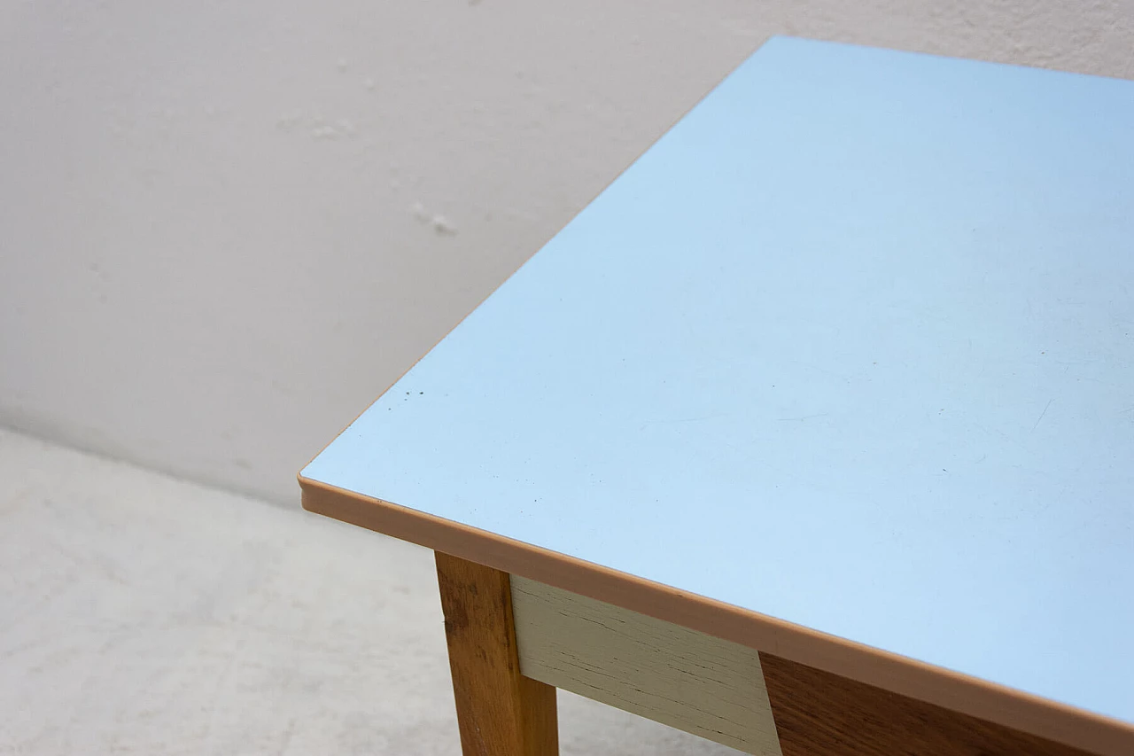 Wood and formica table with drawer, 1960s 10
