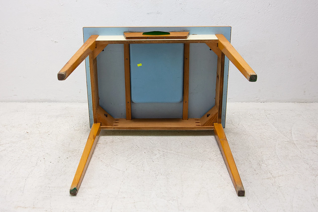 Wood and formica table with drawer, 1960s 11