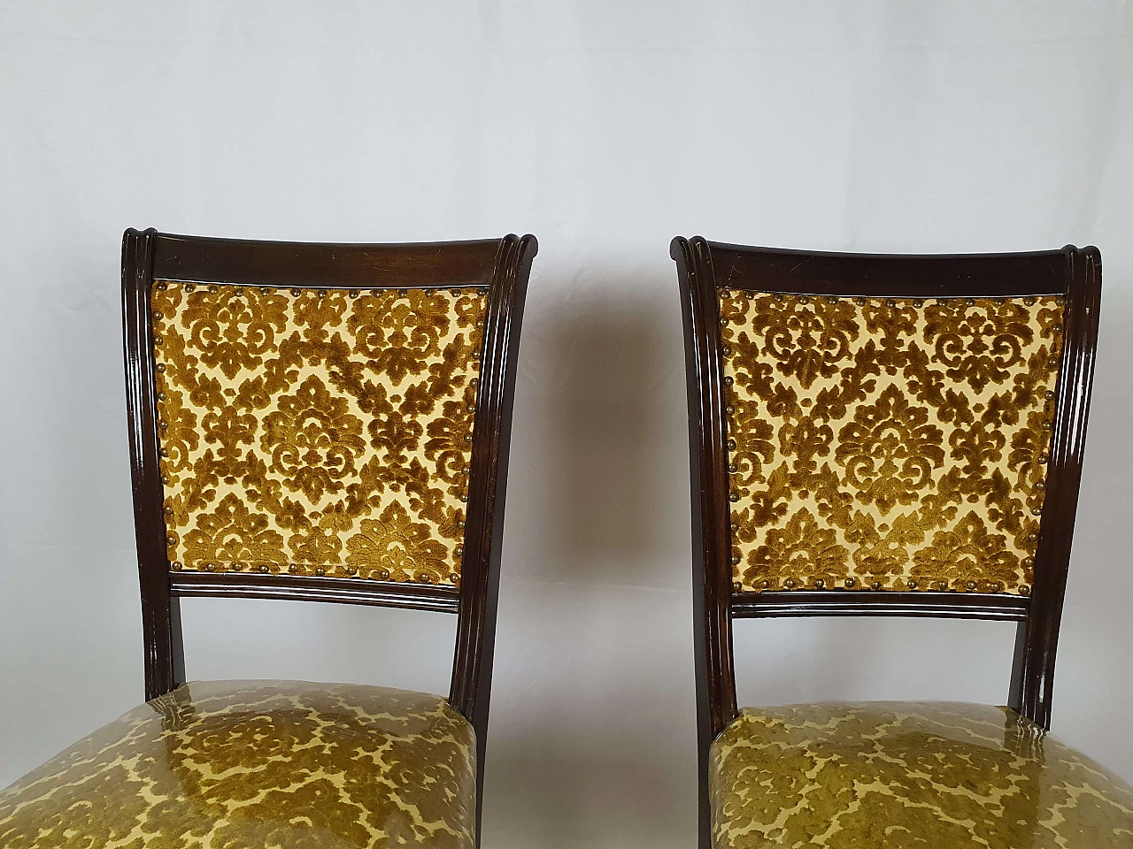 Pair of upholstered chairs in Empire style, 1950s 5