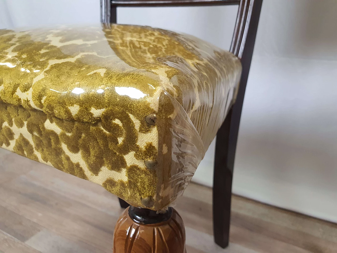 Pair of upholstered chairs in Empire style, 1950s 14