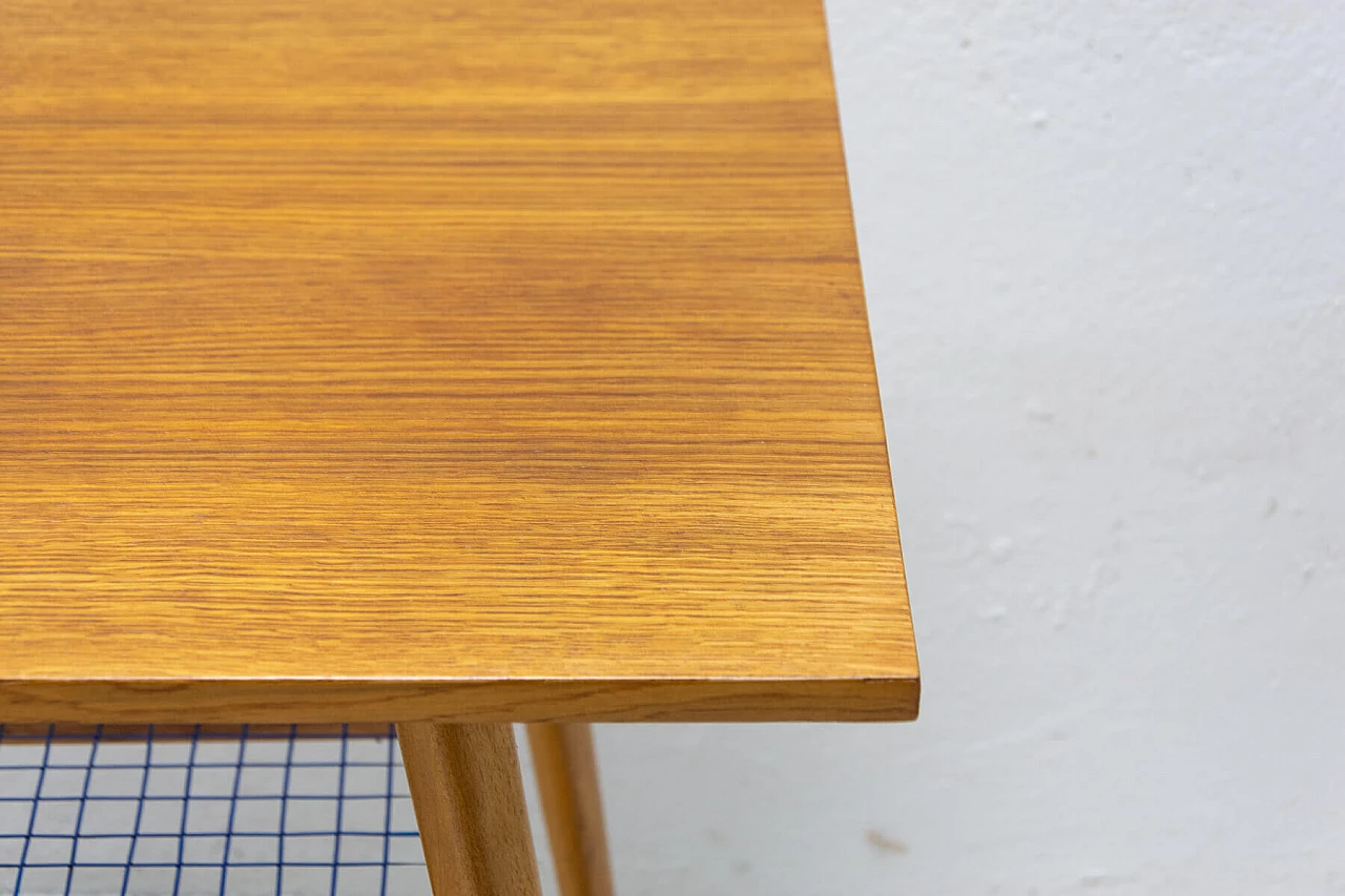 Oak side table with double shelf by Dřevopodnik Holešov, 1960s 4