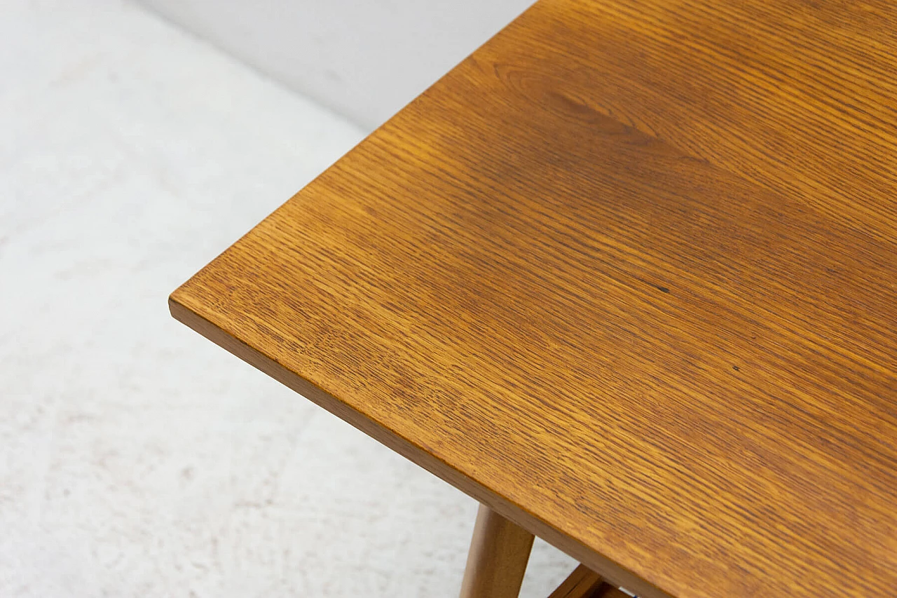 Oak side table with double shelf by Dřevopodnik Holešov, 1960s 6