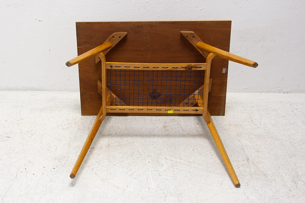 Oak side table with double shelf by Dřevopodnik Holešov, 1960s 8