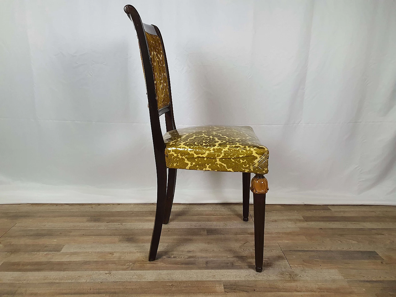 Empire style chair in wood and fabric, 1950s 2