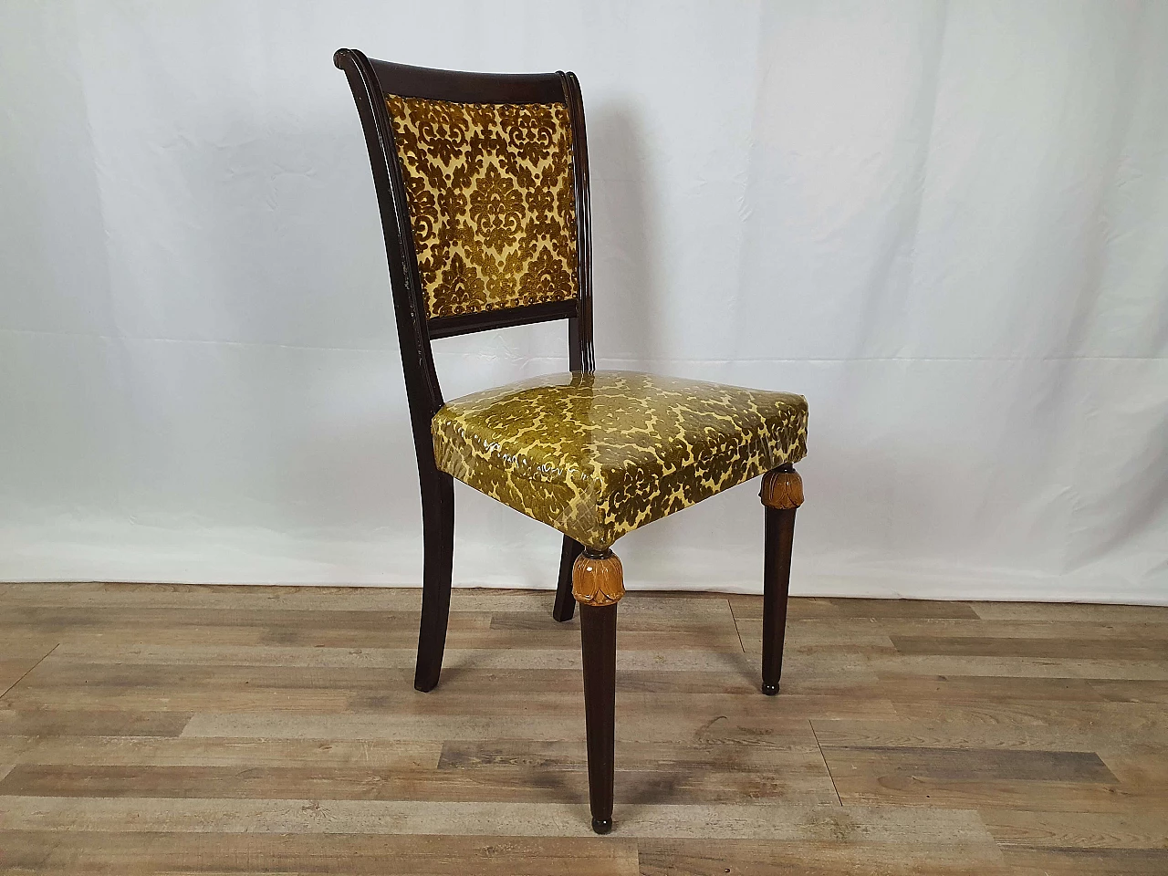 Empire style chair in wood and fabric, 1950s 4