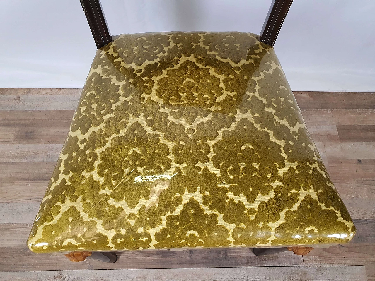 Empire style chair in wood and fabric, 1950s 10