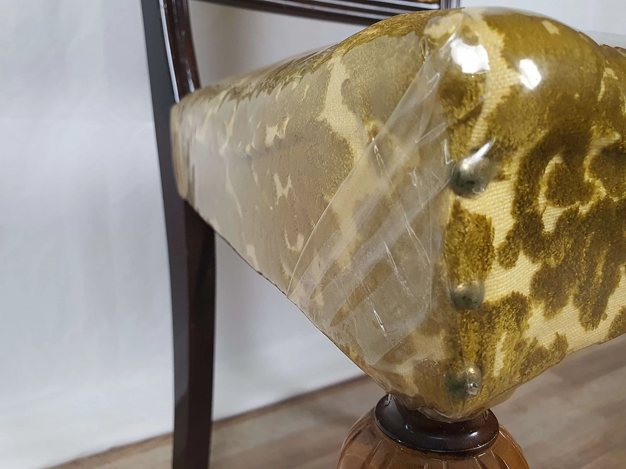 Empire style chair in wood and fabric, 1950s 14