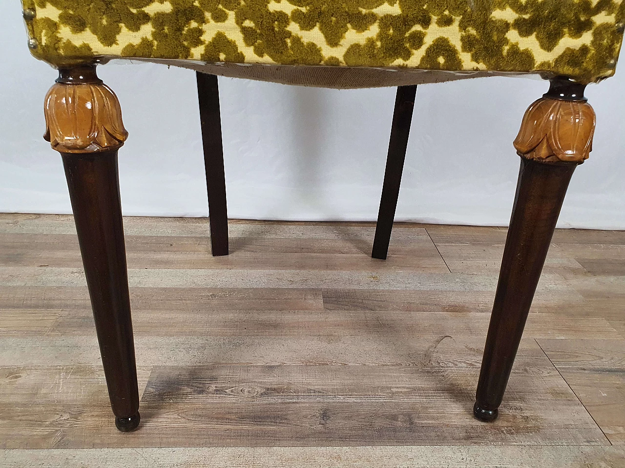 Empire style chair in wood and fabric, 1950s 15